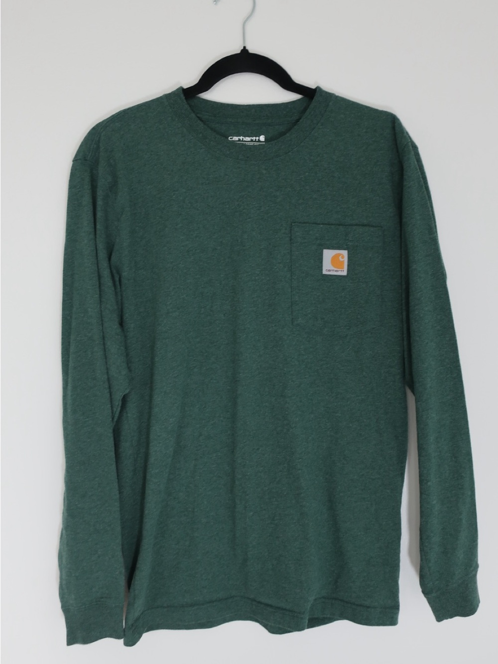 Carhartt Loose Fit Heavy Weight Long Sleeve Pocket Tee - Dark Green